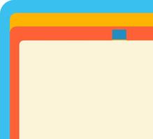 A colorful square with a blue border vector