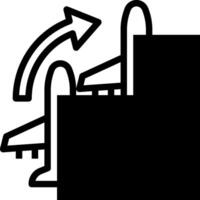 Airport icon with airplane and arrow vector