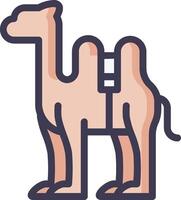 A camel with a saddle on its back vector
