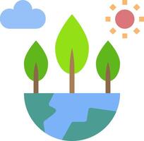 An icon of trees and sun with clouds vector