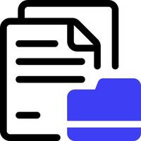 A folder with a document and a file vector