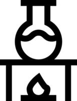 A black and white image of a laboratory flask vector