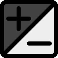 A calculator icon with a black and white square vector