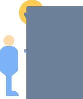 A man is standing in front of a refrigerator vector