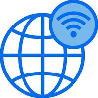 Wifi icon on a globe vector