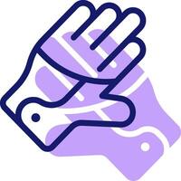 A glove with a hand on it vector