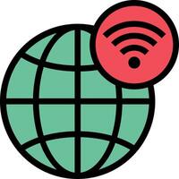 Wifi icon on globe vector