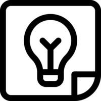 A black and white icon of a light bulb vector