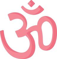 Om symbol in pink on white background vector