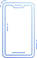 A tablet with a blue outline on it vector