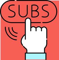 Subs icon with finger pointing to it vector