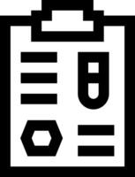 A black and white icon of a clipboard vector