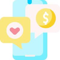 Mobile phone with speech bubbles and a heart vector