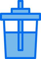 A blue container with a lid on it vector