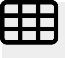 A black and white square icon with squares vector