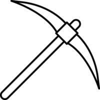 A black and white drawing of a pickaxe vector