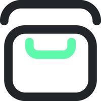 A black and green bag icon vector