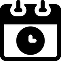 Calendar icon with a clock in the center vector