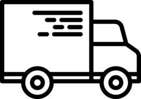 A black and white image of a delivery truck vector