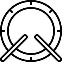 A drum with two sticks and a clock vector