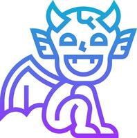 A cartoon devil with horns and a smile vector
