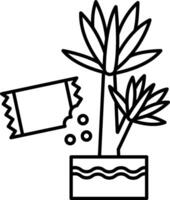 Plant in pot with paper and scissors vector