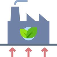 A factory with green leaves and arrows vector