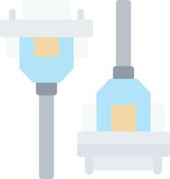 Two blue and yellow devices with a light bulb vector