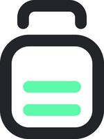A green and black lunch box icon vector