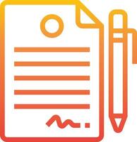 A pen and paper icon with a note vector