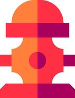 A fire hydrant with a red and orange color scheme vector