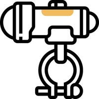 A black and white image of a camera on a tripod vector