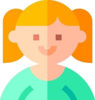 A girl with a ponytail and a ponytail vector