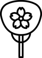 A black and white drawing of a flower on a stick vector