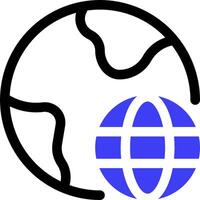 A globe with a blue line around it vector