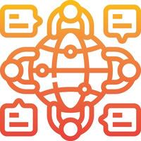 A group of people are connected by a globe vector