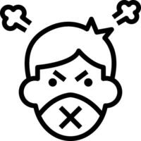 A black and white icon of a man with a mask on his face vector