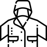 A black and white illustration of a jacket vector