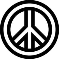 A black and white peace sign with a white background vector