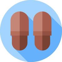 Two pills in a flat design on a blue circle vector