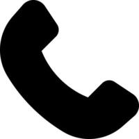 A black phone icon on a white background vector