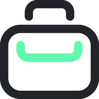 A briefcase icon with green and black colors vector