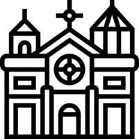 A church icon in black and white vector