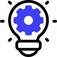 A light bulb with gears inside it vector