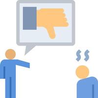 A person is talking to another person and the other person is giving a thumbs down vector