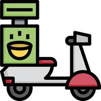 A cartoon scooter with a smiling face on it vector