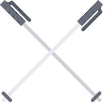 Crossed ski poles vector