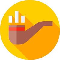 A smoking pipe icon in a flat design vector