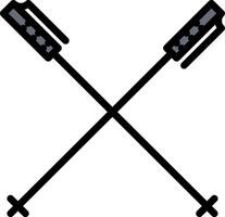Crossed ski poles vector