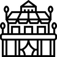 A black and white drawing of a building vector